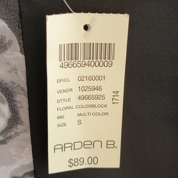 NWT Arden B | Black & White Floral Maxi Dress with Side Slits Size Small - Picture 4 of 5